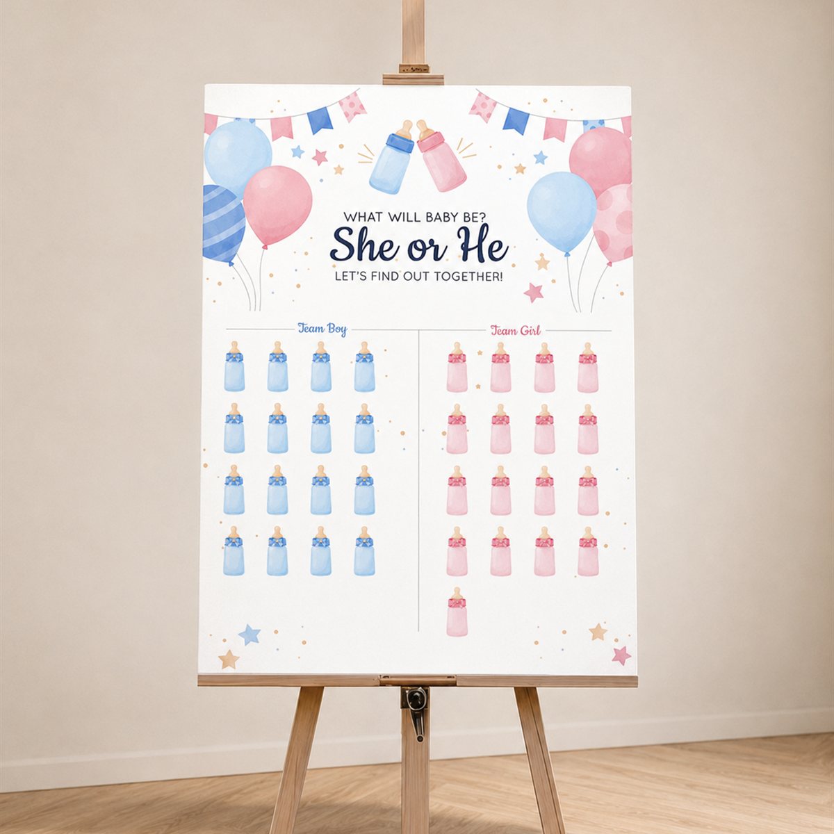 賓客預測板：She or He 讓親友選邊下注